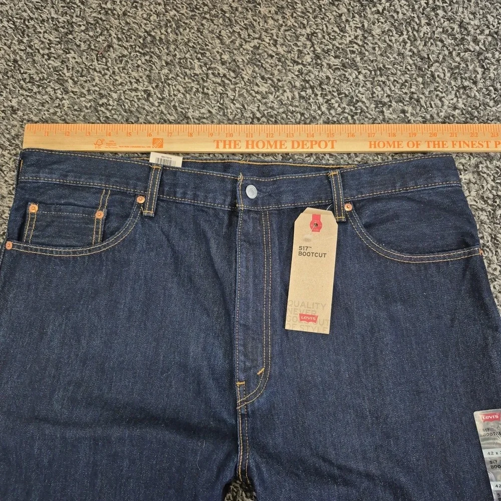 Levi's 517 Bootcut Boot Cut Dark Blue Jeans‎ Mens Size 42x30 New with tags